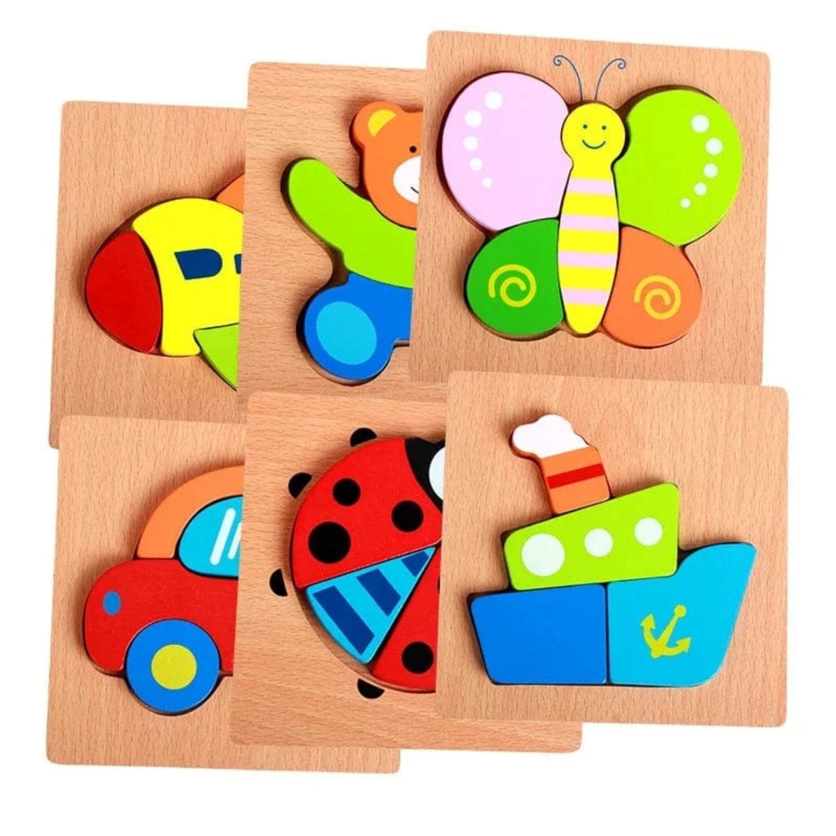 Montessori Wooden Puzzles (6 Pack)
