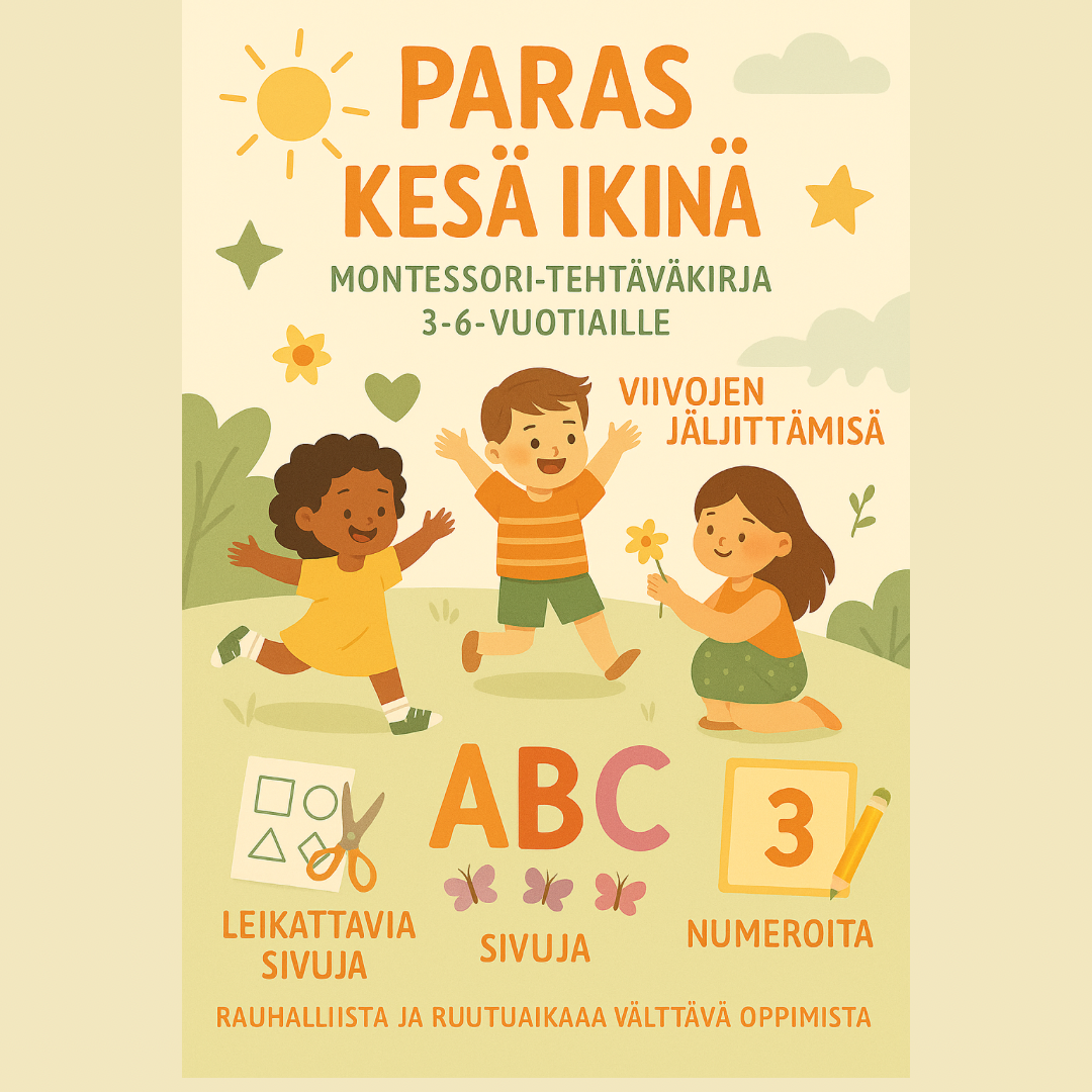 PARAS KESÄ IKINÄ - MONTESSORI TEHTÄVÄKIRJA 3-6 VUOTIALLE