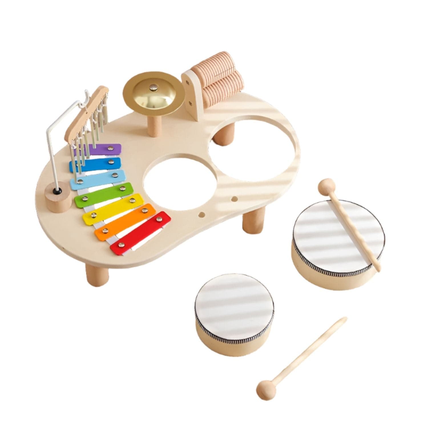 Montessori Wooden Drum Set