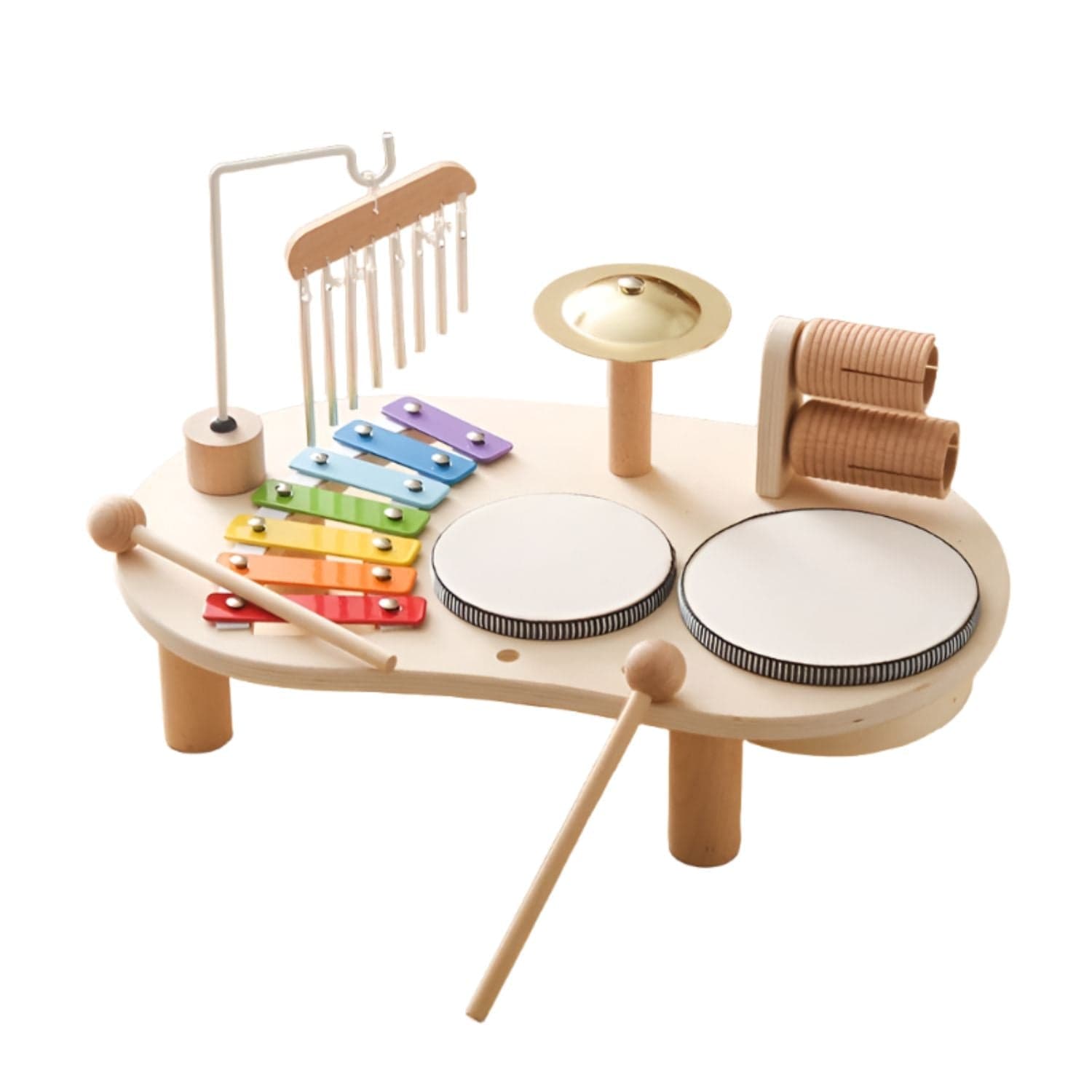 Montessori Wooden Drum Set