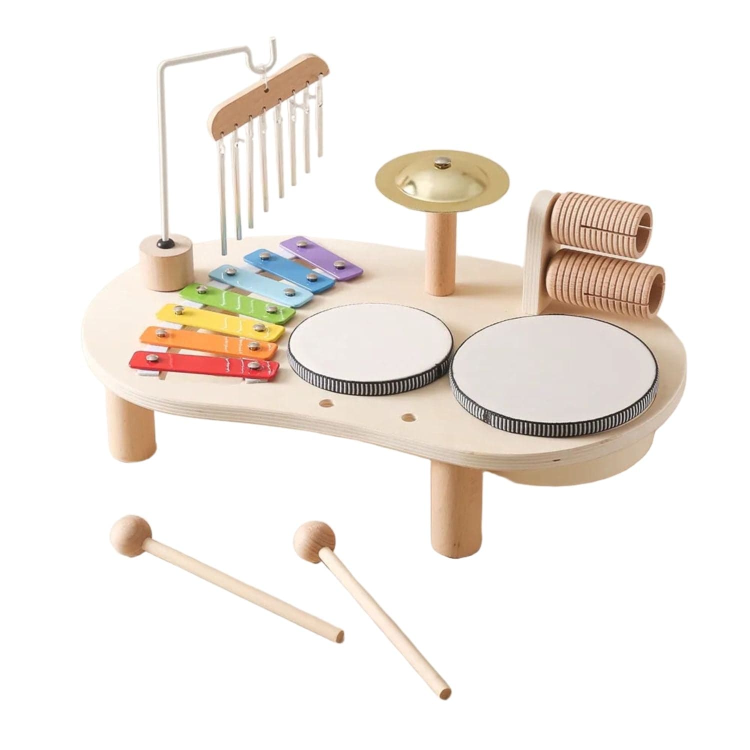 Montessori Wooden Drum Set