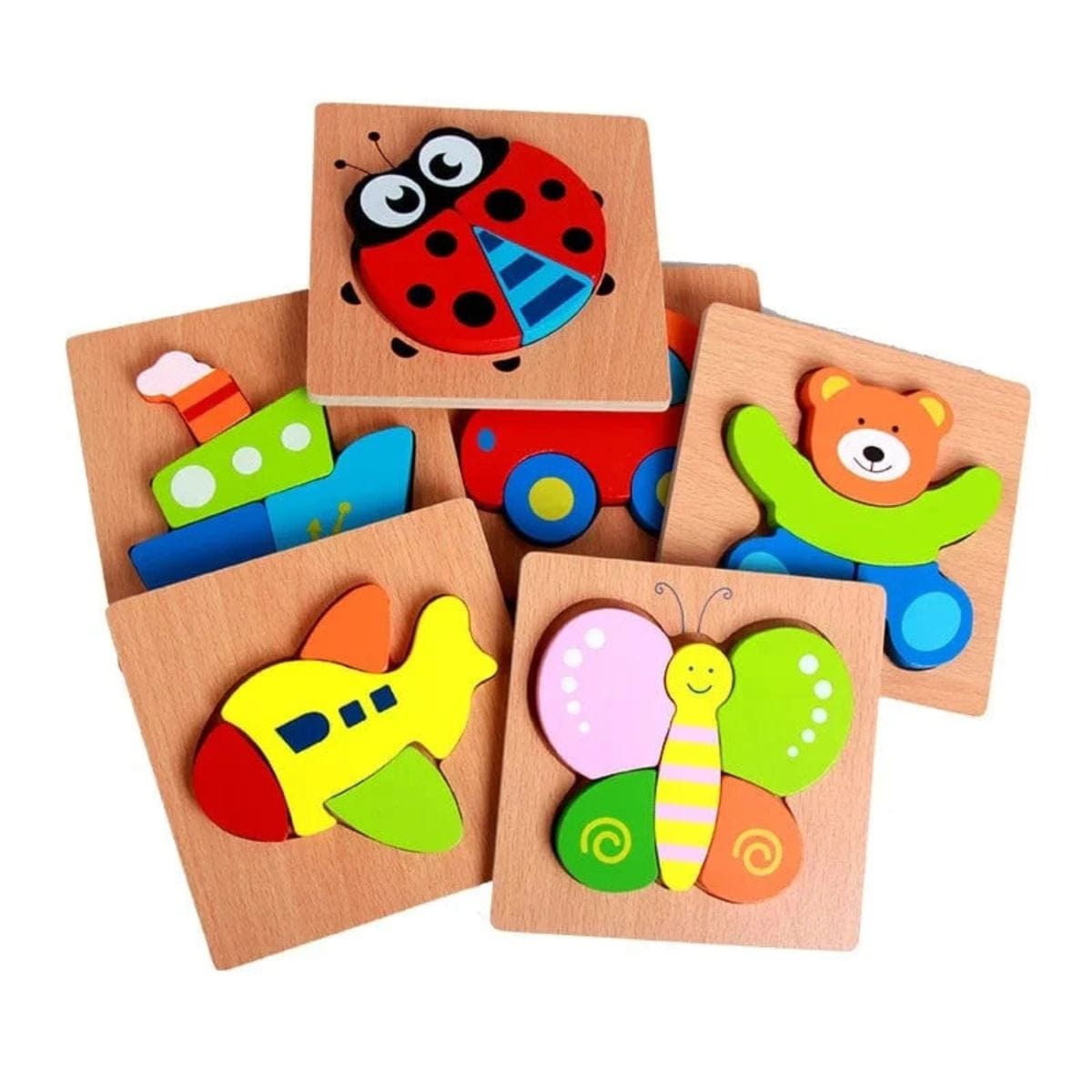 Montessori Wooden Puzzles (6 Pack)