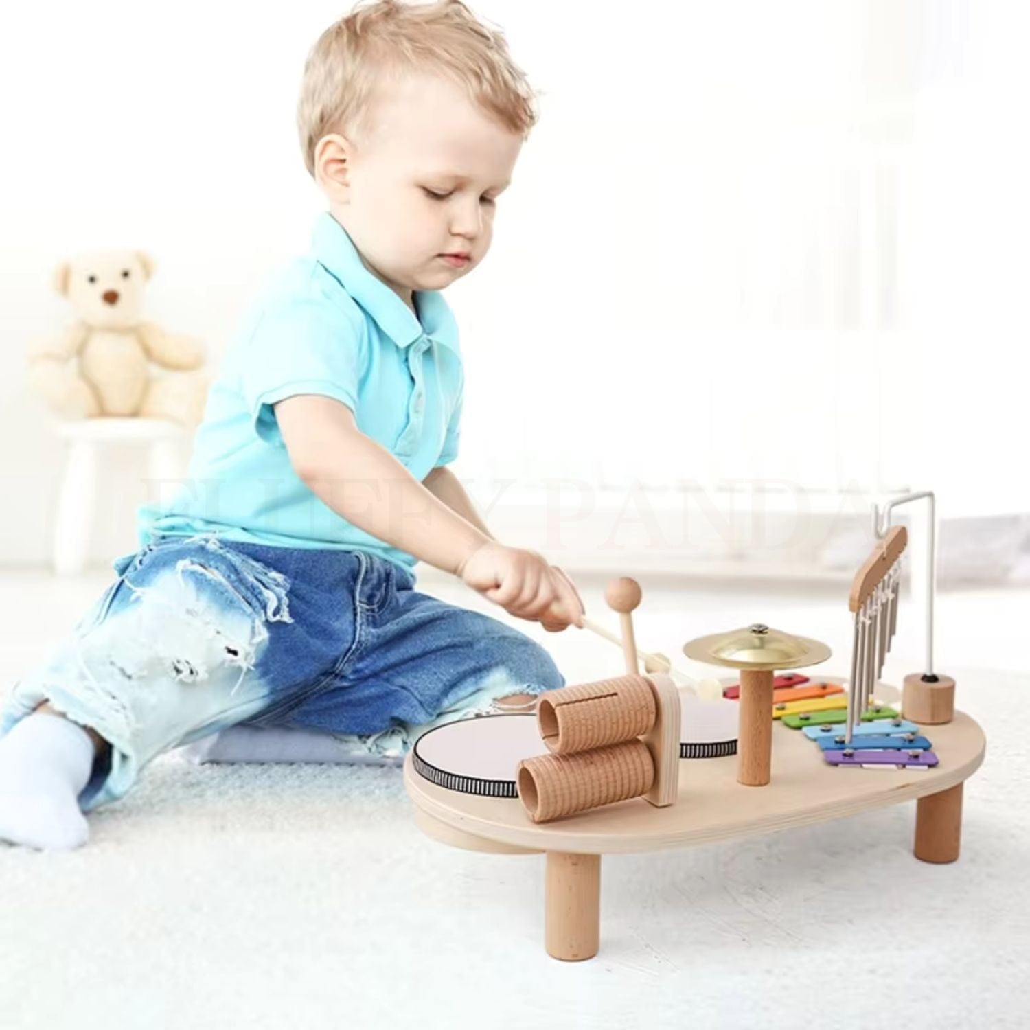 Montessori Wooden Drum Set