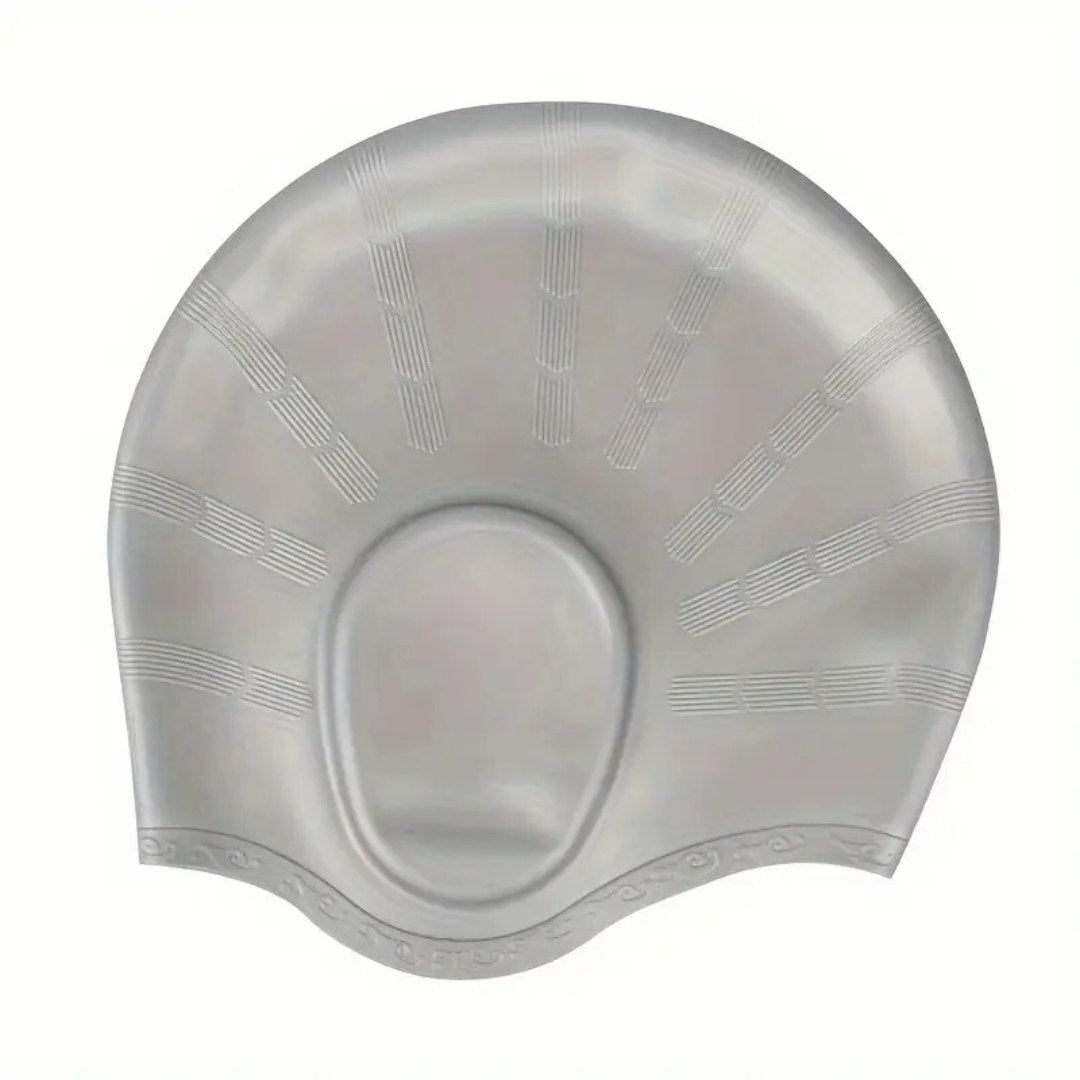 AquaGrace Silicone Swim Cap With Ear Protection For Long Hair