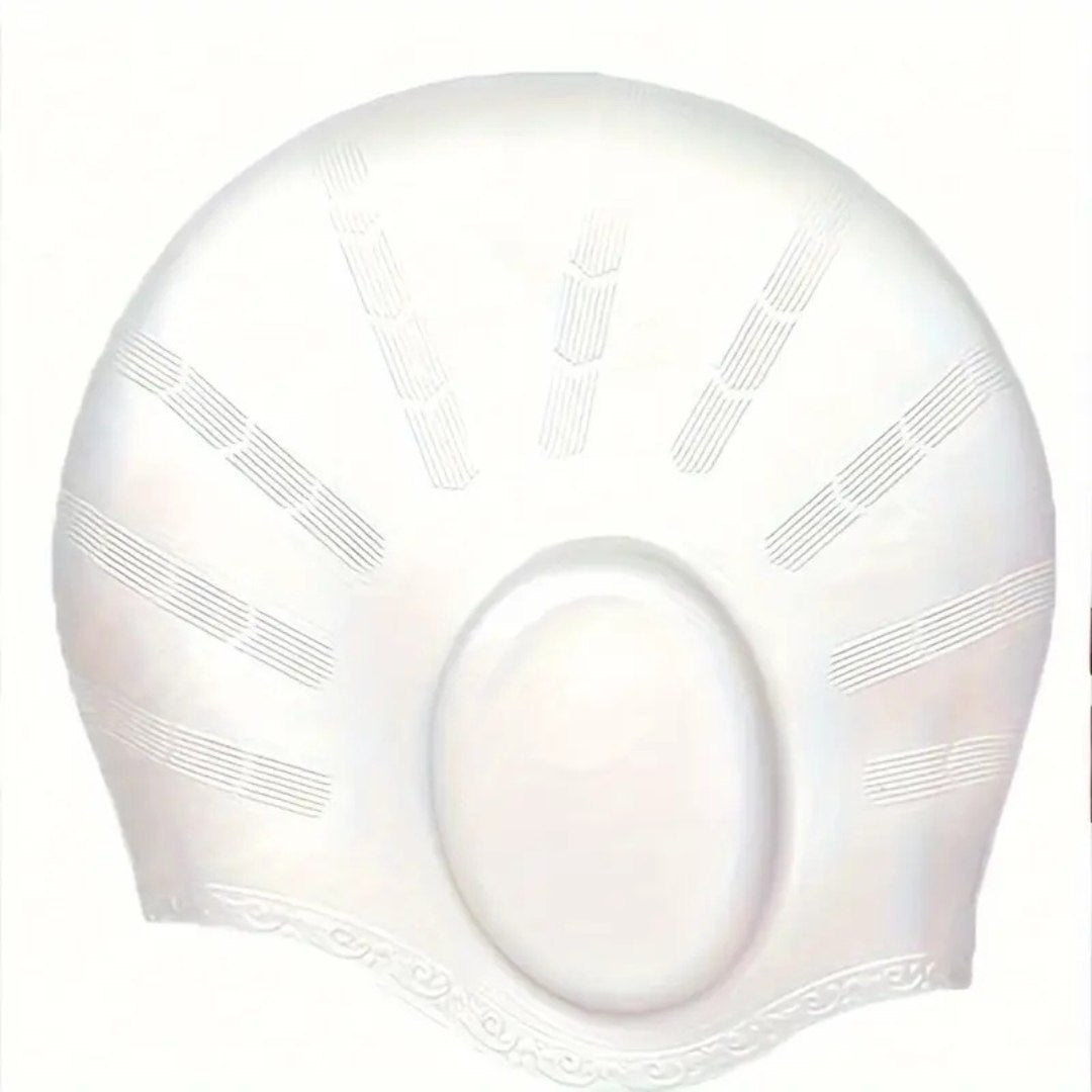 AquaGrace Silicone Swim Cap With Ear Protection For Long Hair
