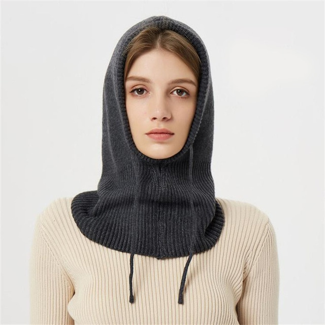 Winter Knit Beanie With Hooded Balaclava Style And Reinforced Wool Blend Insulation