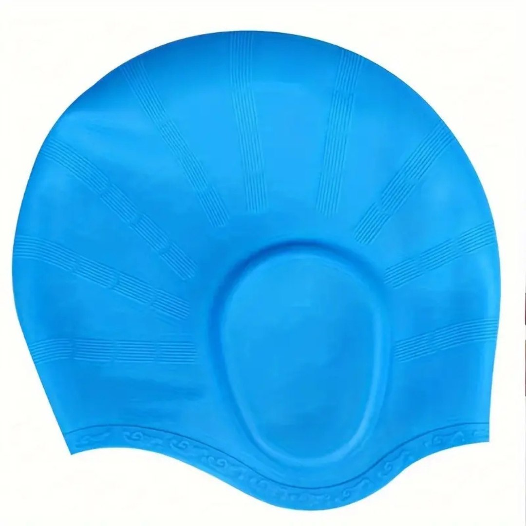 AquaGrace Silicone Swim Cap With Ear Protection For Long Hair
