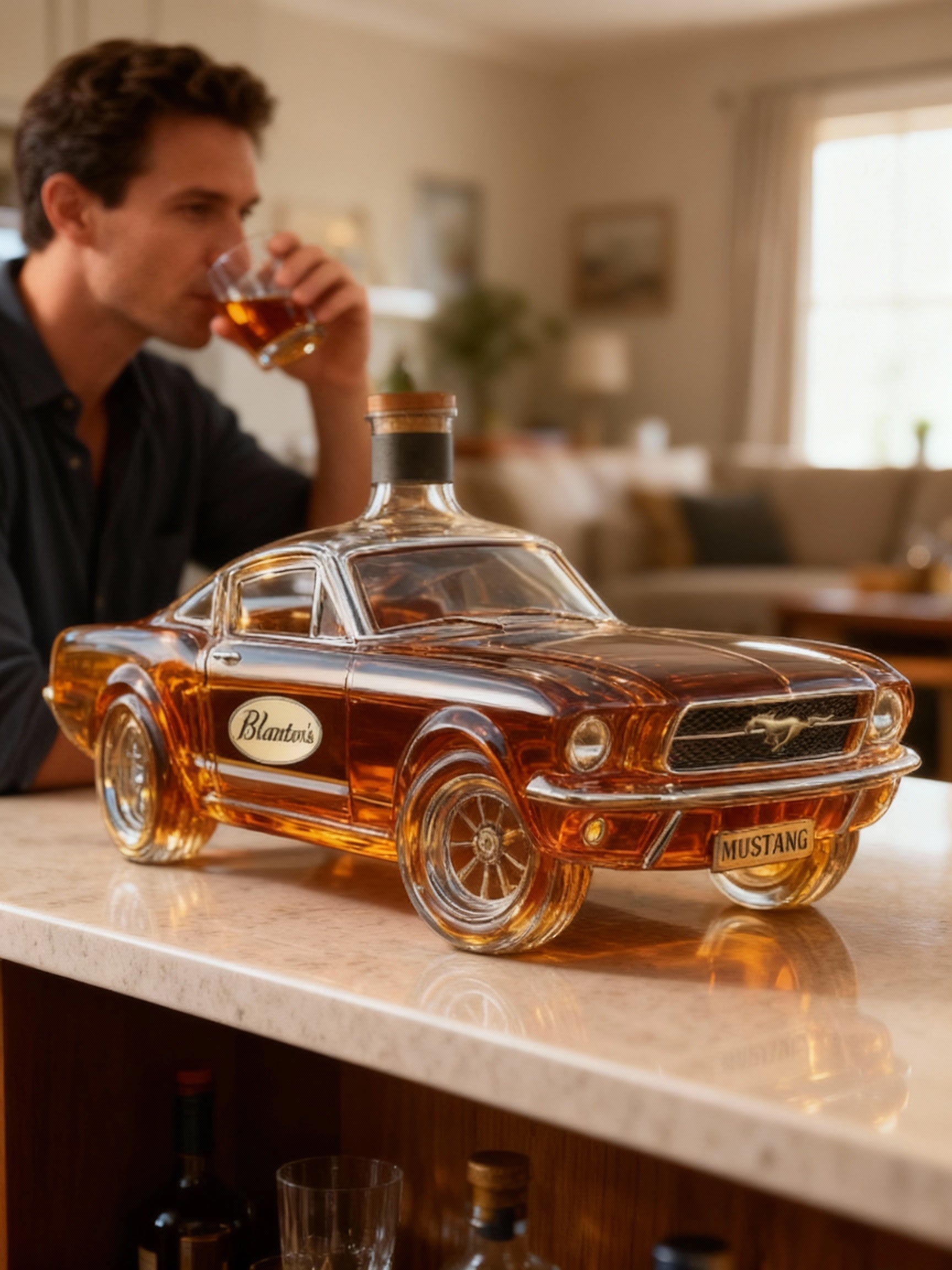 AstraForge Stallion Inspired 3D Glass Whiskey Decanter For Home Bar
