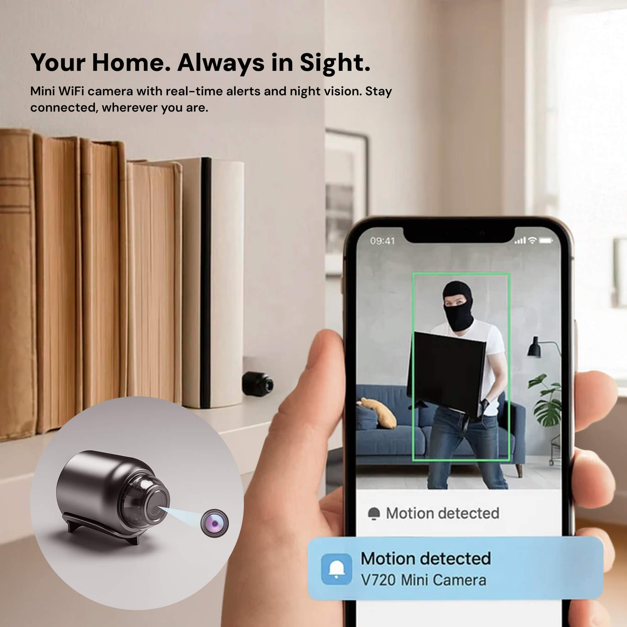 NovaGuard Mini Wireless Hidden Camera With Audio For Nanny Monitoring