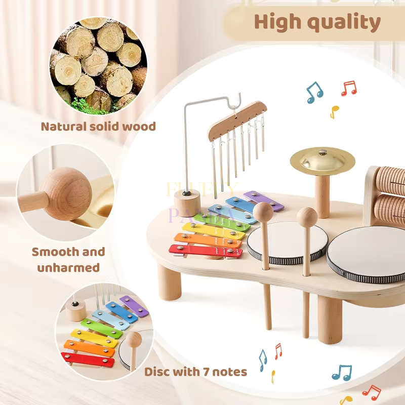 Montessori Wooden Drum Set