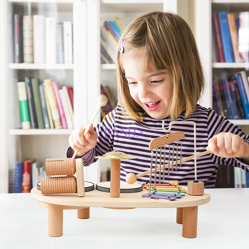 Montessori Wooden Drum Set