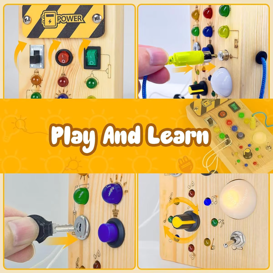 Wooden Montessori Activity Switch Board