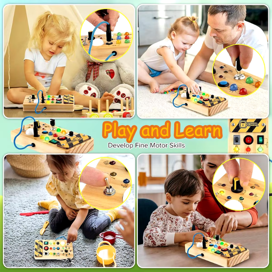 Wooden Montessori Activity Switch Board