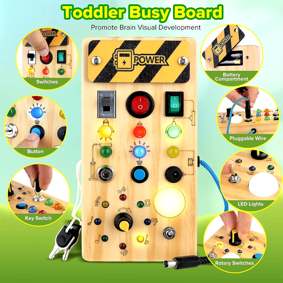 Wooden Montessori Activity Switch Board