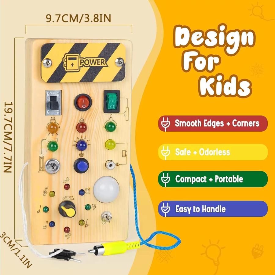 Wooden Montessori Activity Switch Board