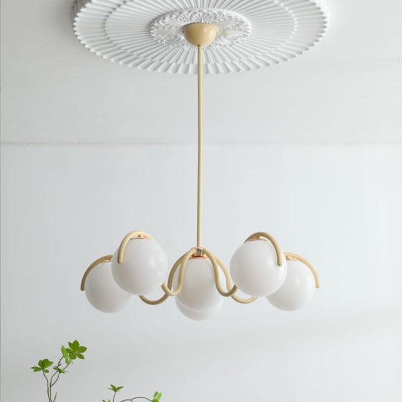 Crimson Curve Glass Globe Pendant Light Solara Luxe