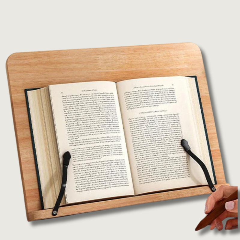 Adjustable Pine Book Stand for Reading Without Hands