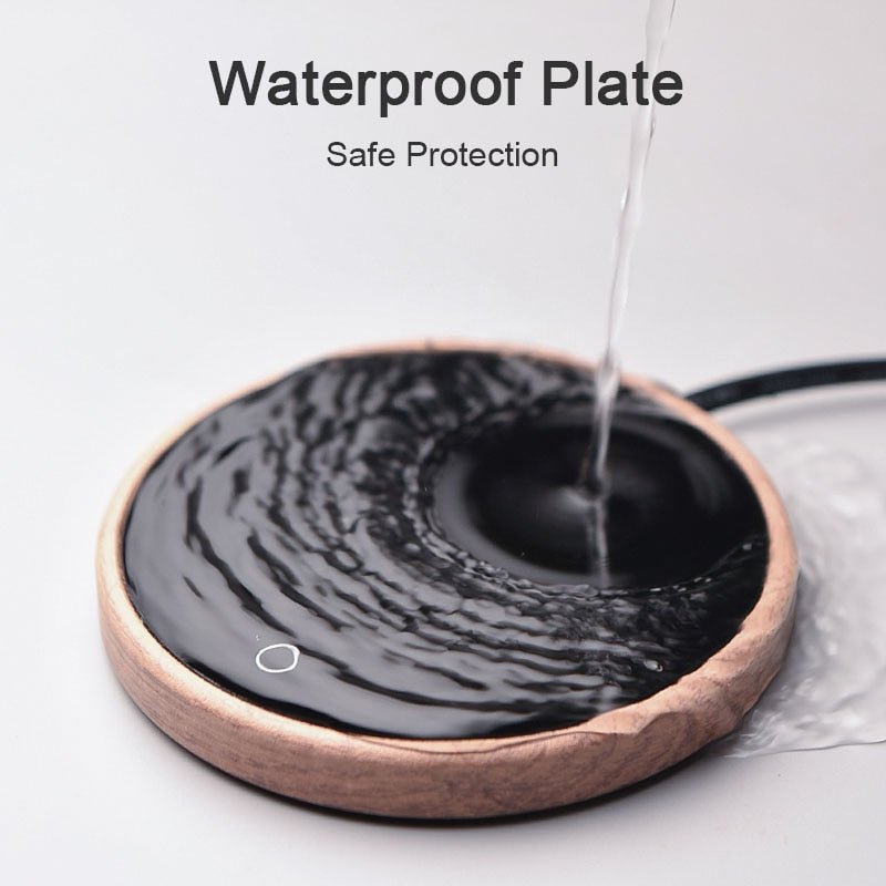 Aura Ceramic Mug Warmer Coaster With Slim Design And Tempered Glass