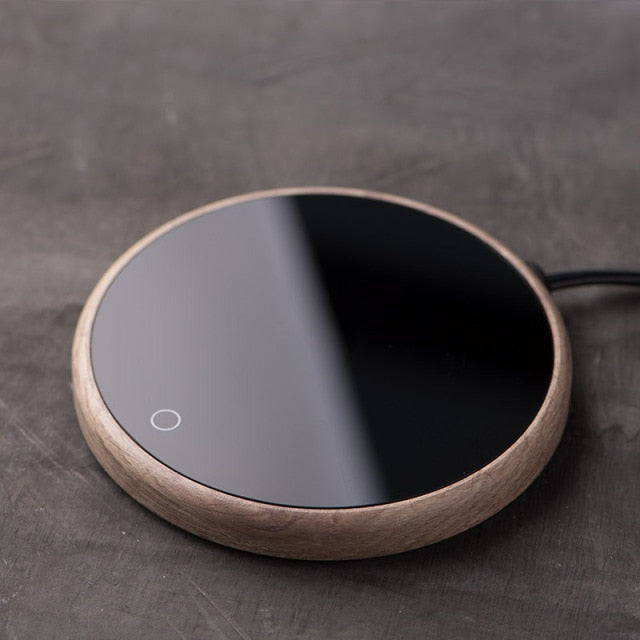 Aura Ceramic Mug Warmer Coaster With Slim Design And Tempered Glass