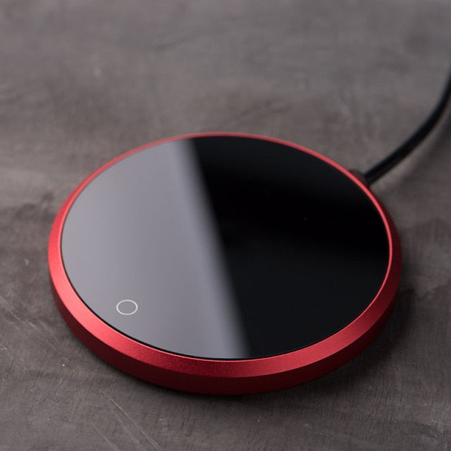 Aura Ceramic Mug Warmer Coaster With Slim Design And Tempered Glass