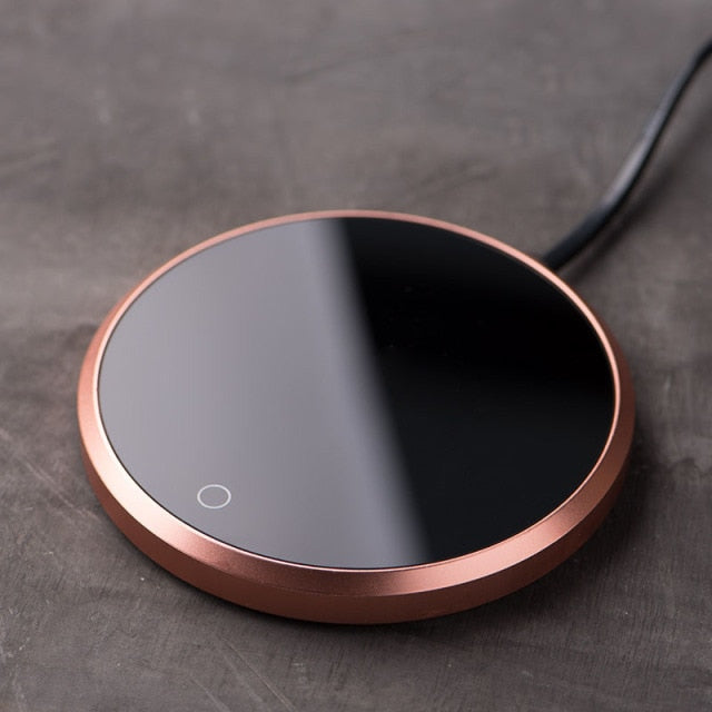 Aura Ceramic Mug Warmer Coaster With Slim Design And Tempered Glass