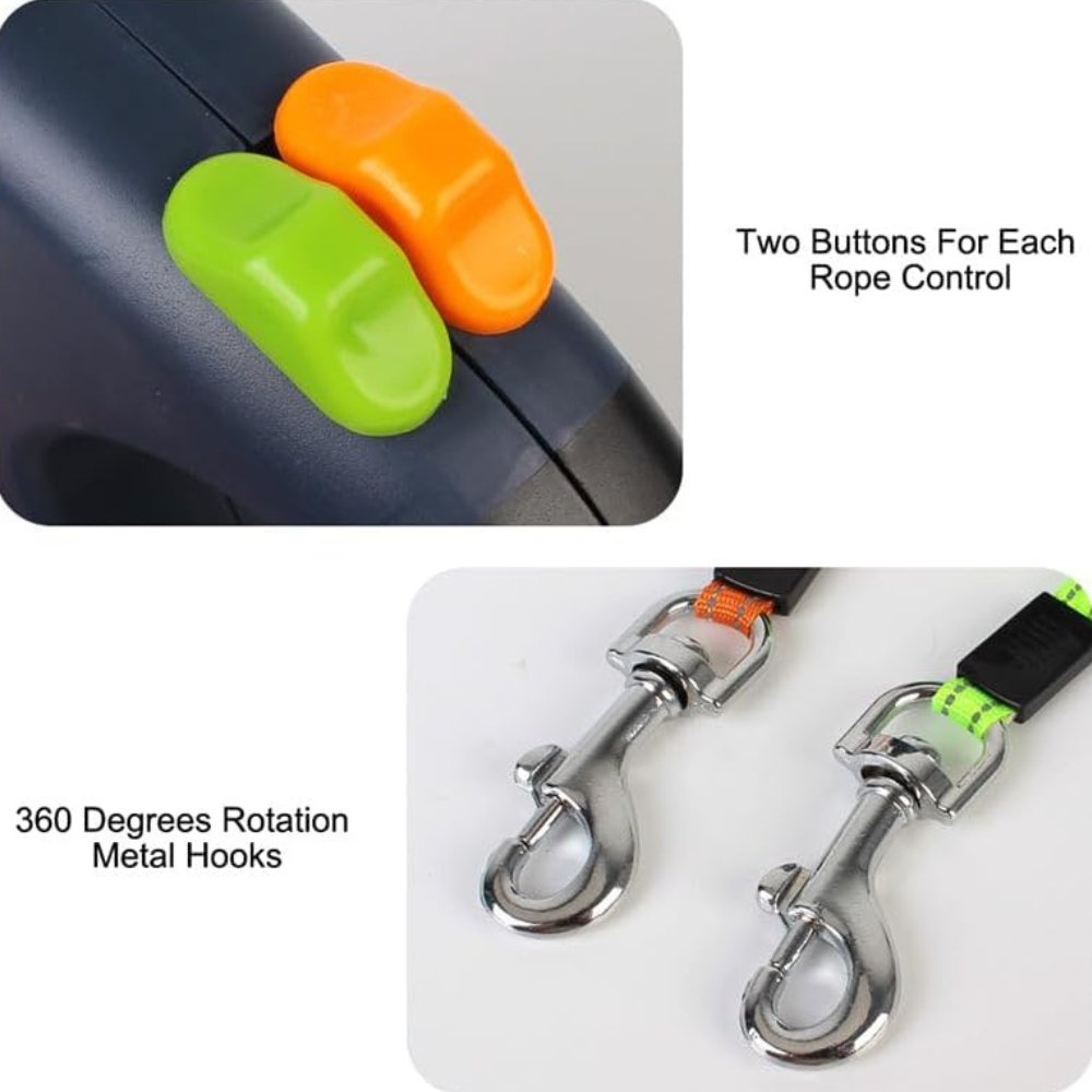 AeroPaw Dual Dog Leash For Smooth Tangle-Resistant Walks With Two Dogs